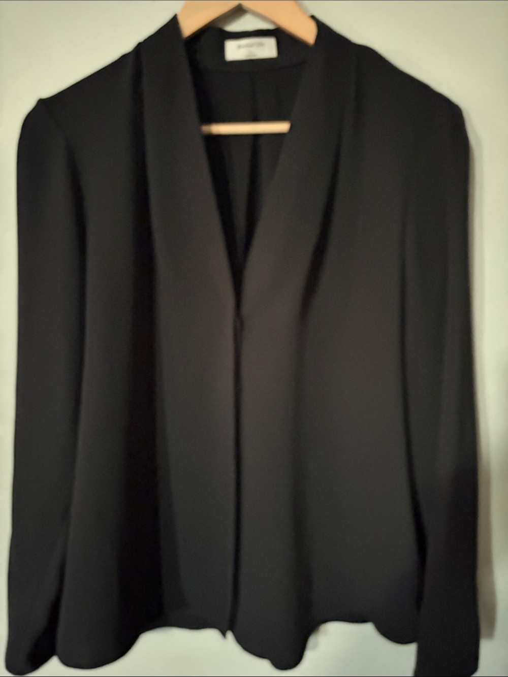 Babaton Black V-Neck Long-Sleeve Blouse
